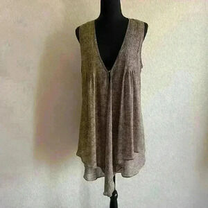 Cabi Vest #365 Sheer Chiffon Sleeveless Tunic Vest Women size M